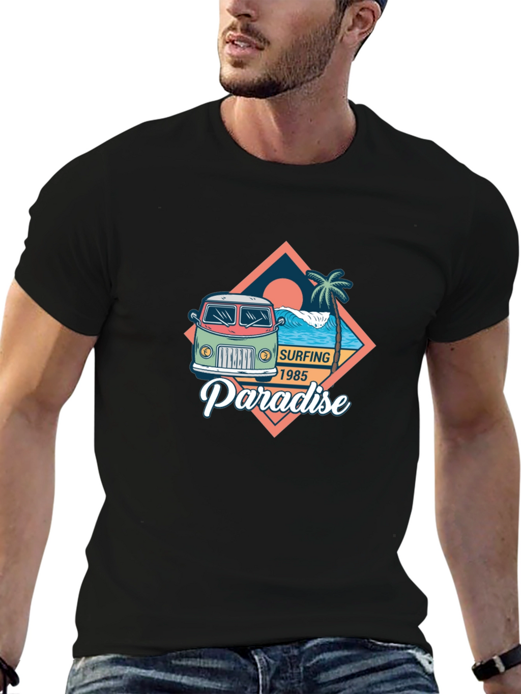 Surfing Paradise 1985 Graphic T-Shirt
