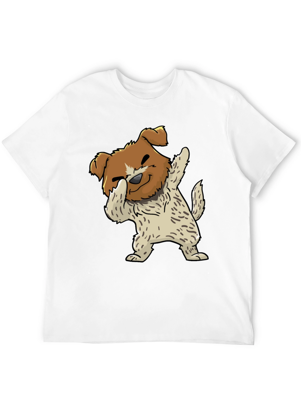 Dog Dabbing Graphic Tee - Black Cotton Blend