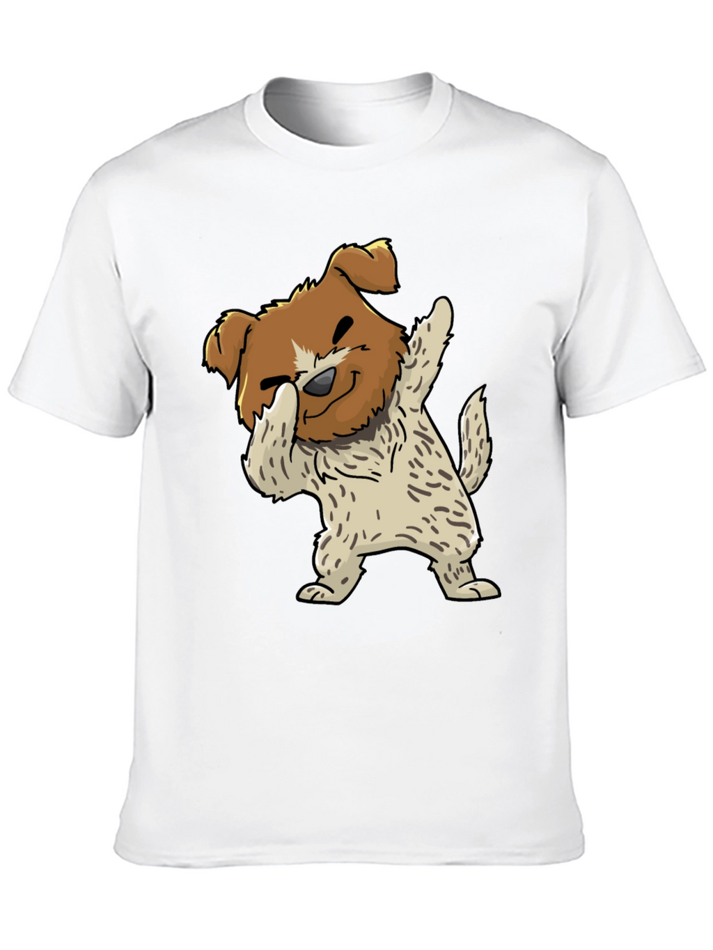 Dog Dabbing Graphic Tee - Black Cotton Blend