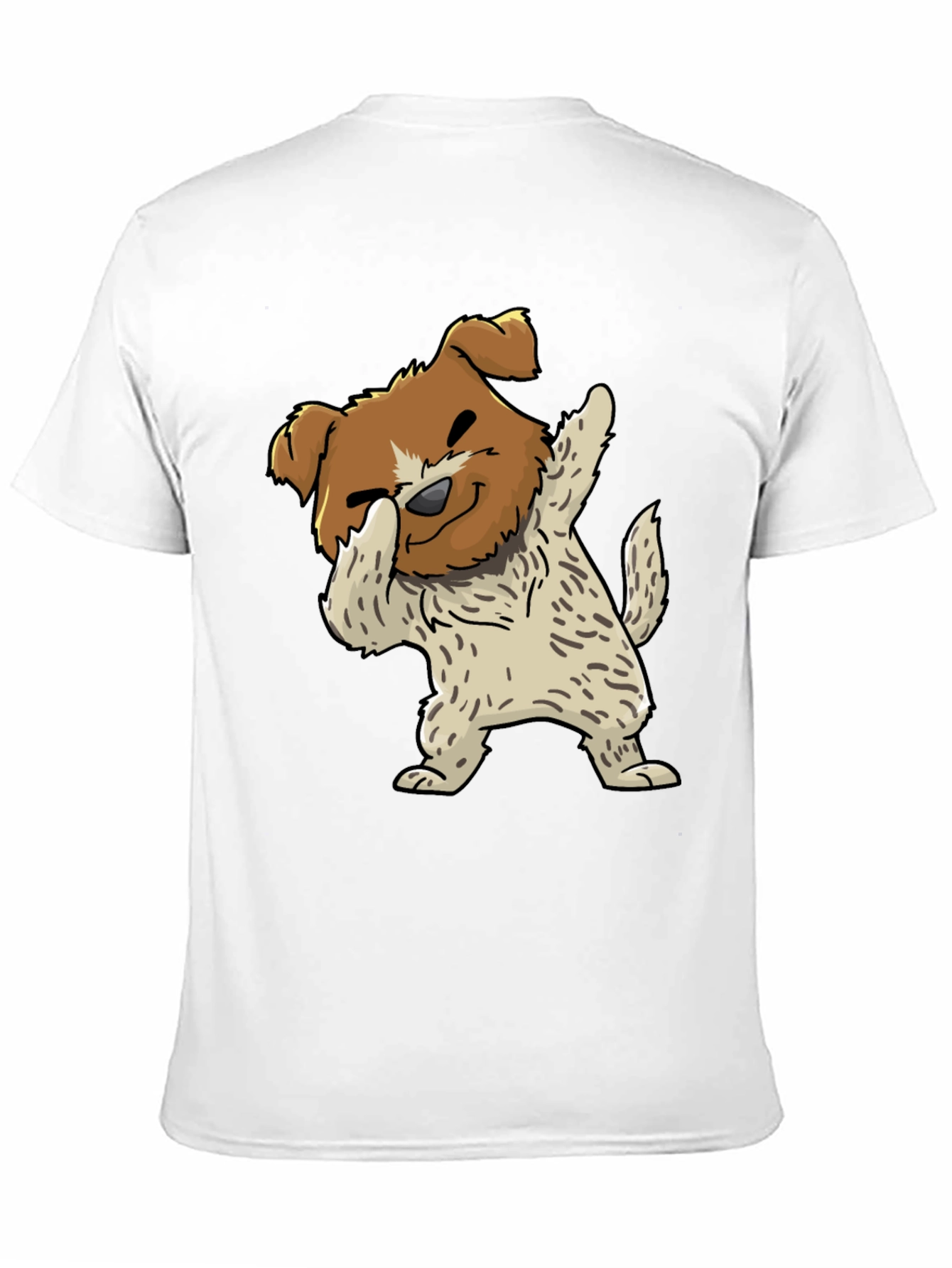 Dog Dabbing Graphic Tee - Black Cotton Blend