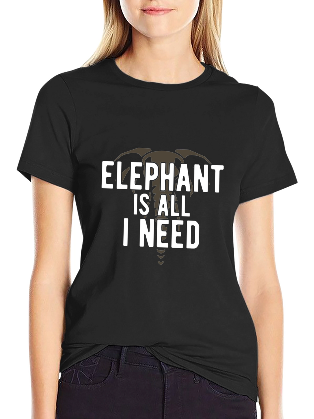 Elephant Is All I Need Graphic Tee - Black