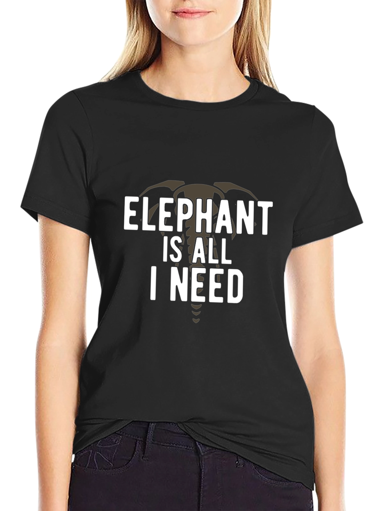 Elephant Is All I Need Graphic Tee - Black