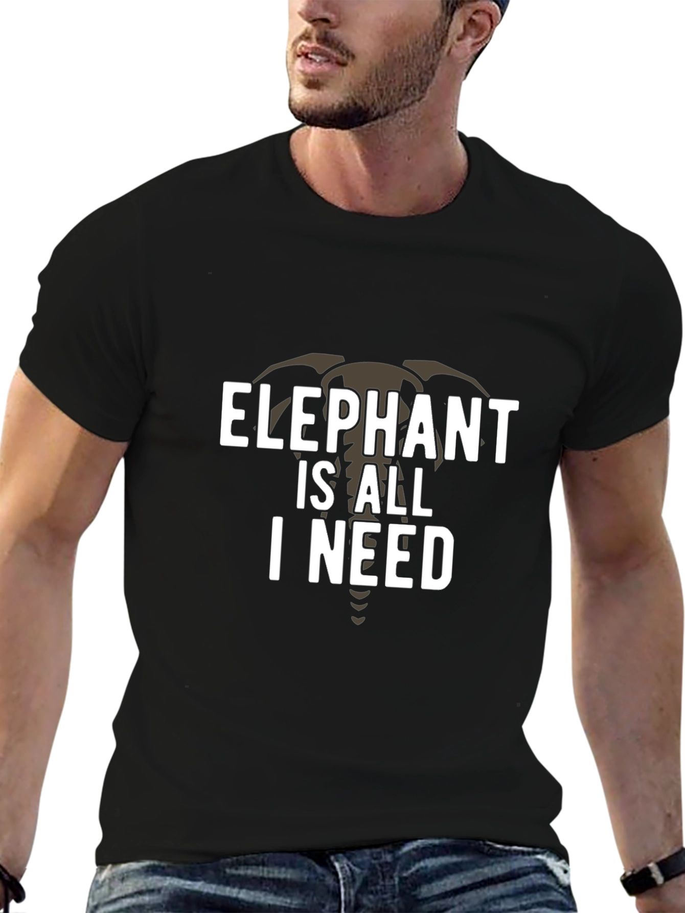 Elephant Is All I Need Graphic Tee - Black