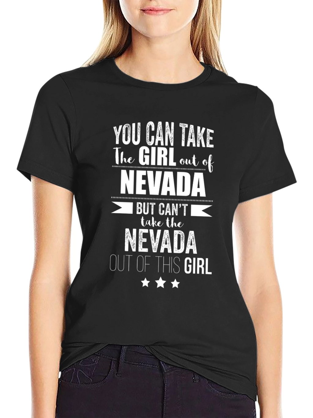 Nevada Girl Black Graphic T-Shirt