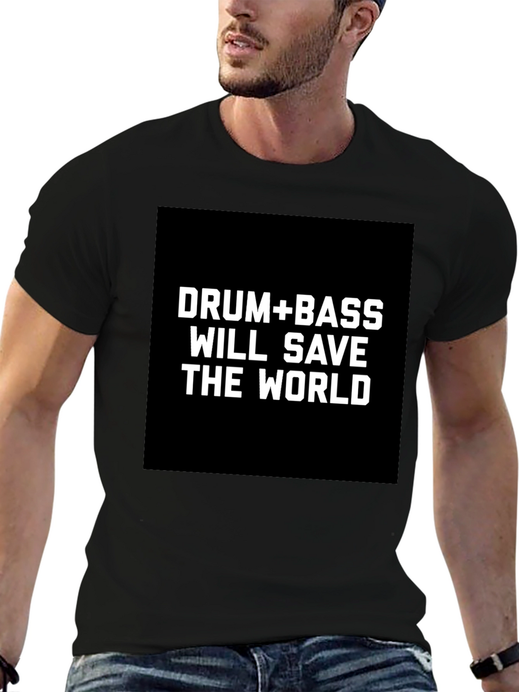 Drum & Bass Save The World Black T-Shirt