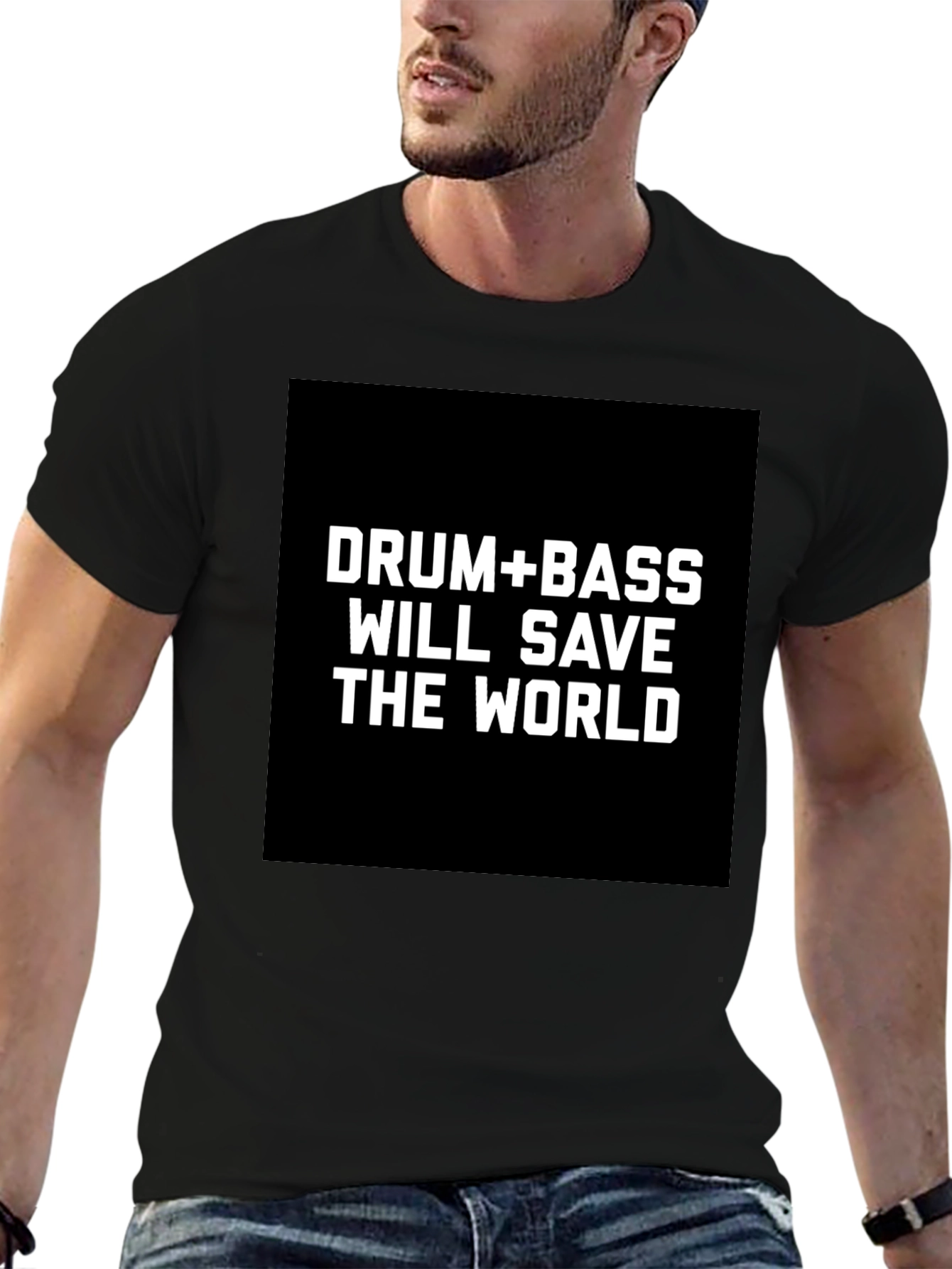 Drum & Bass Save The World Black T-Shirt