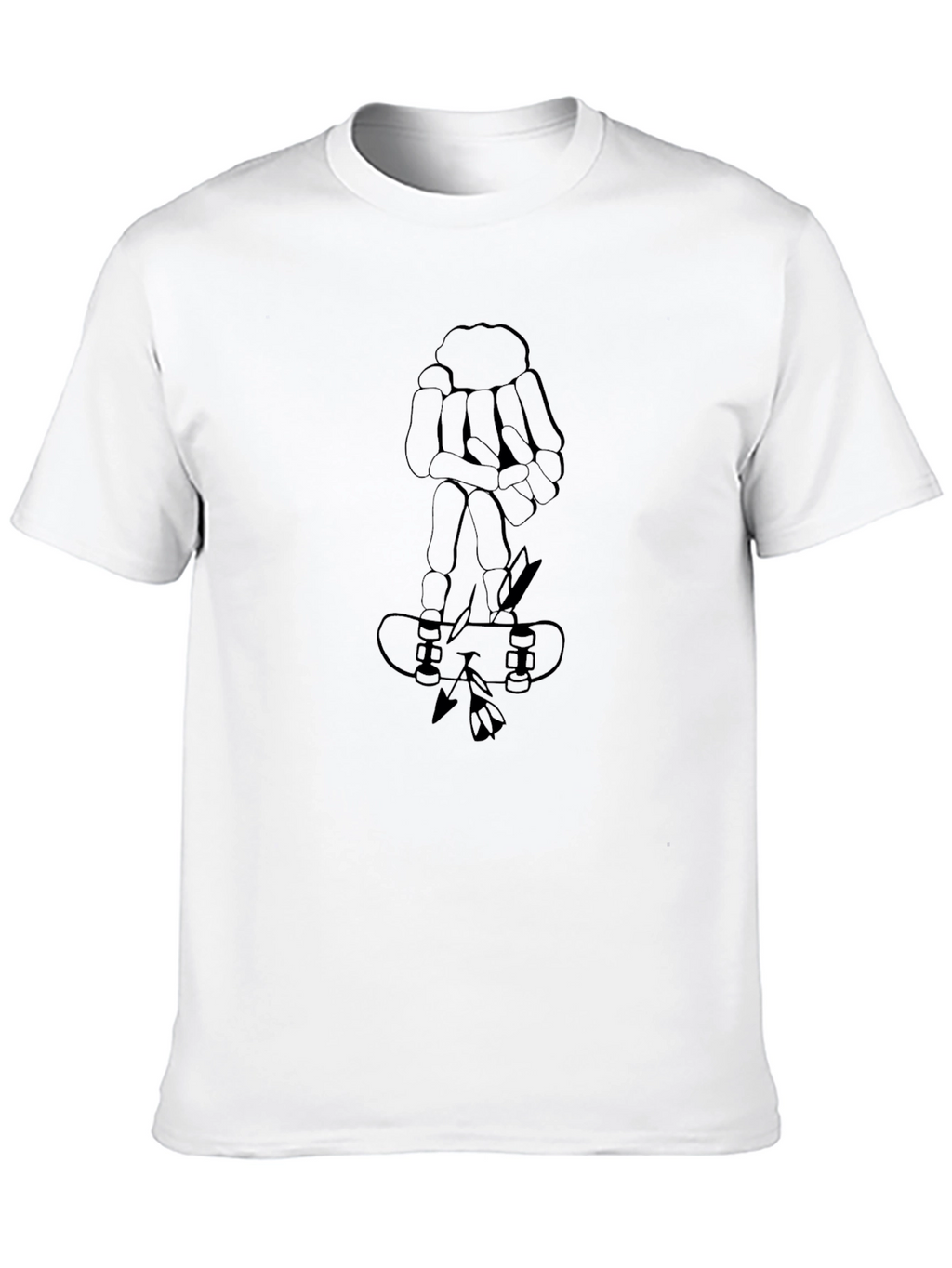 Skateboard Skeleton Hand Graphic Tee