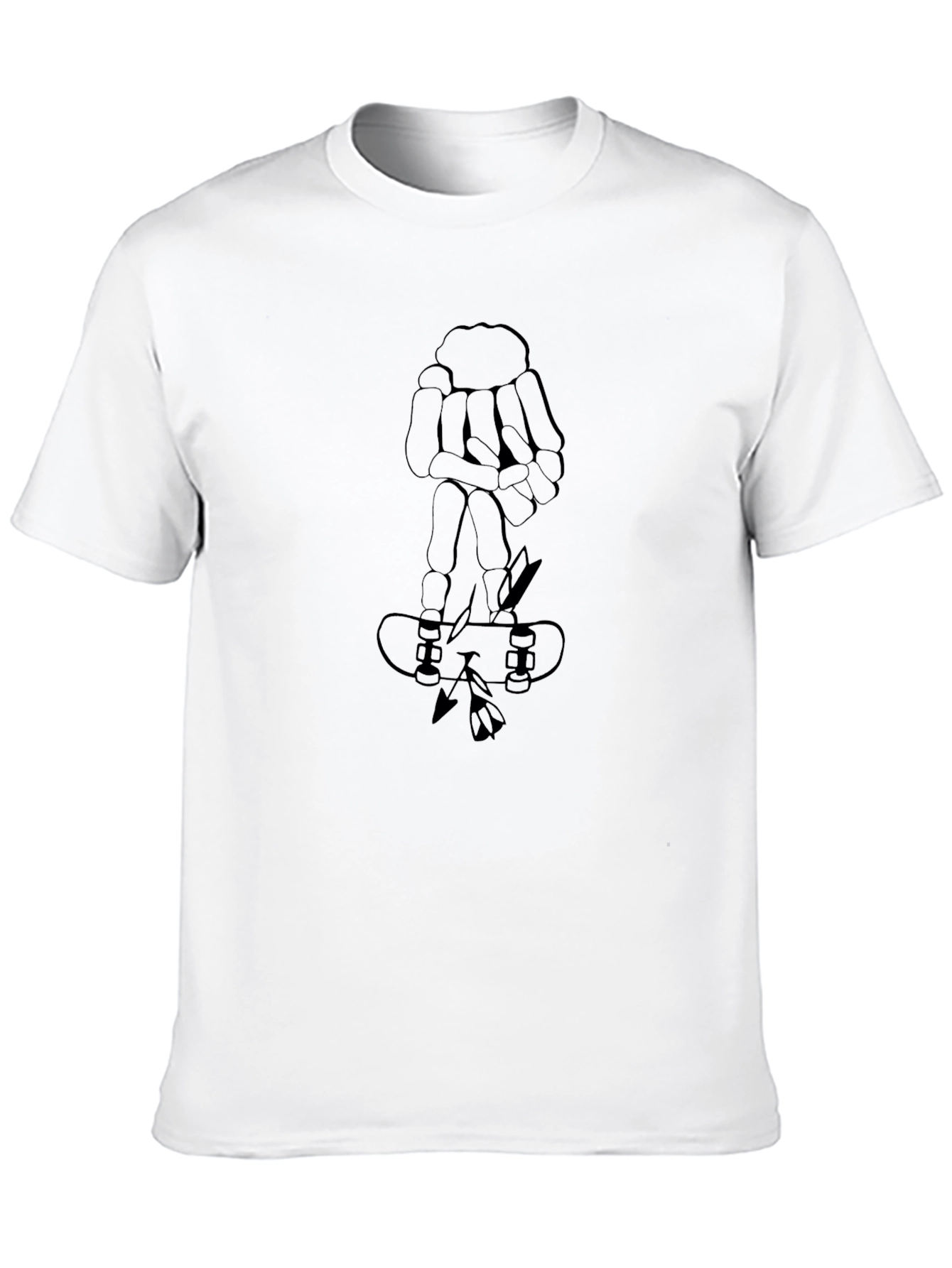 Skateboard Skeleton Hand Graphic Tee