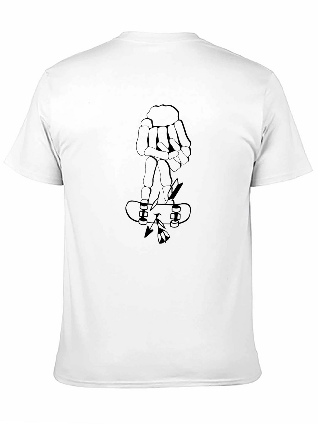 Skateboard Skeleton Hand Graphic Tee