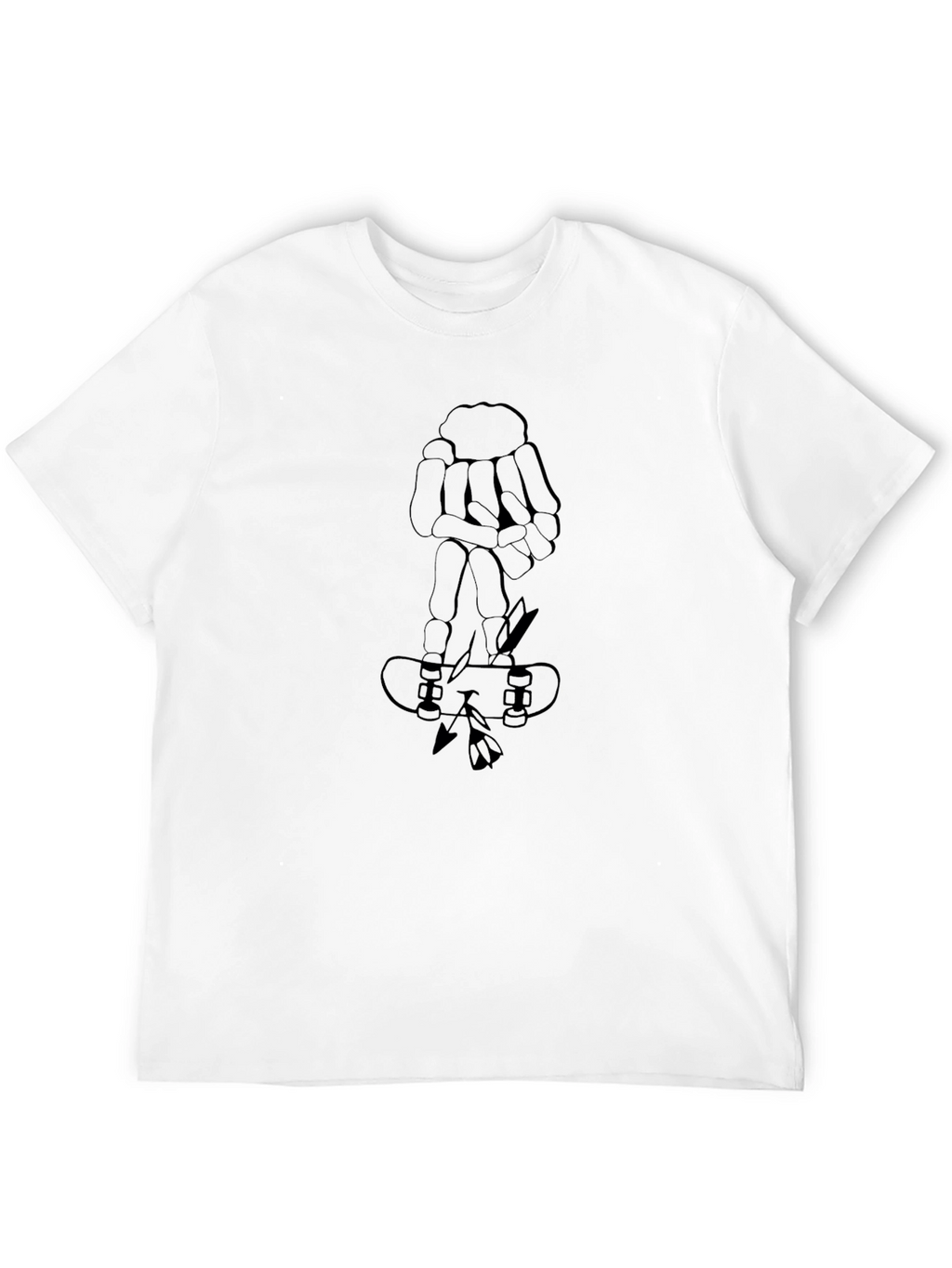 Skateboard Skeleton Hand Graphic Tee