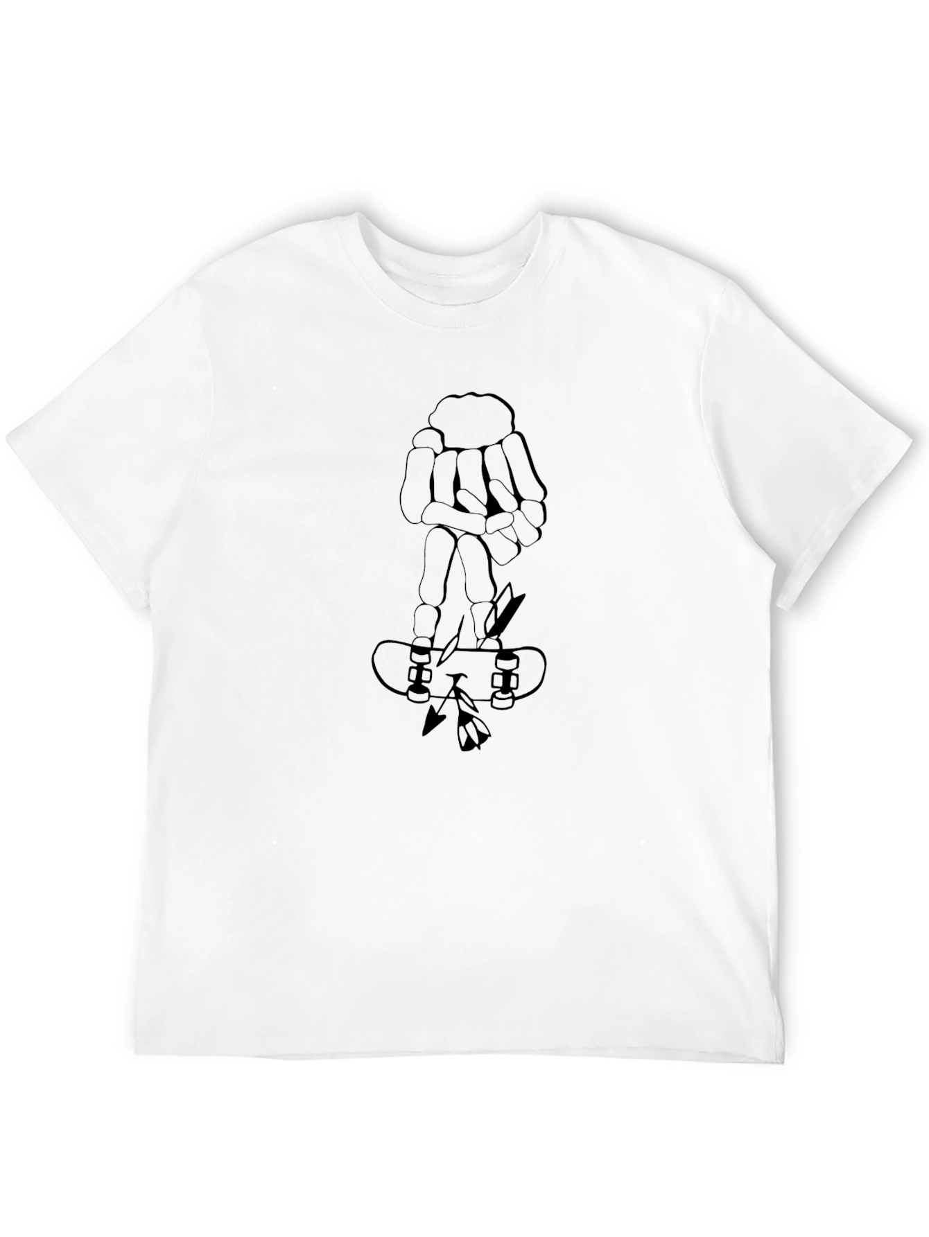 Skateboard Skeleton Hand Graphic Tee