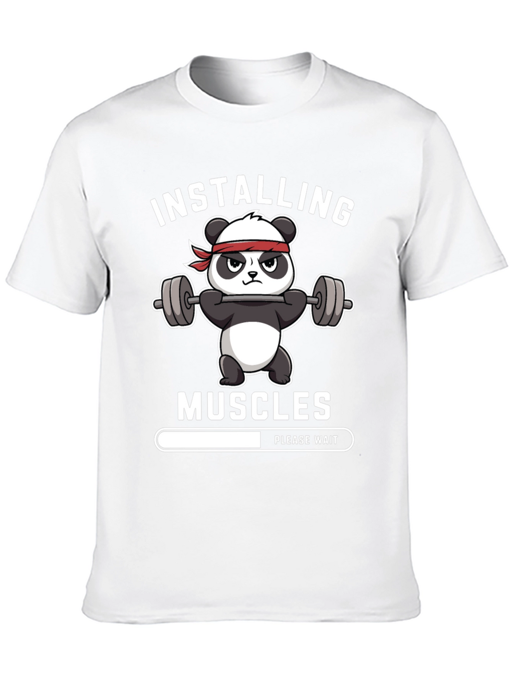 Installing Muscles Funny Gym Panda T-Shirt
