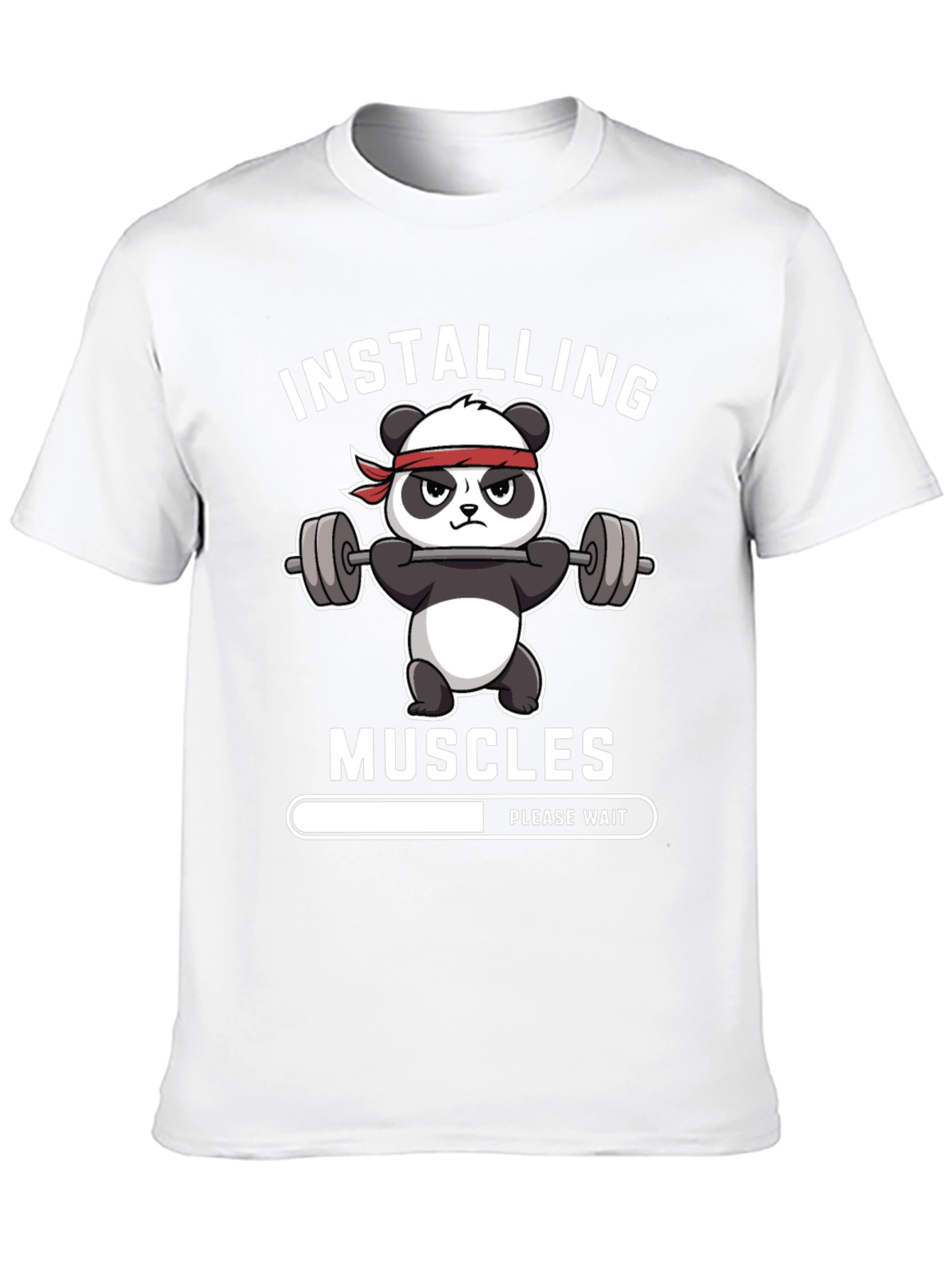 Installing Muscles Funny Gym Panda T-Shirt