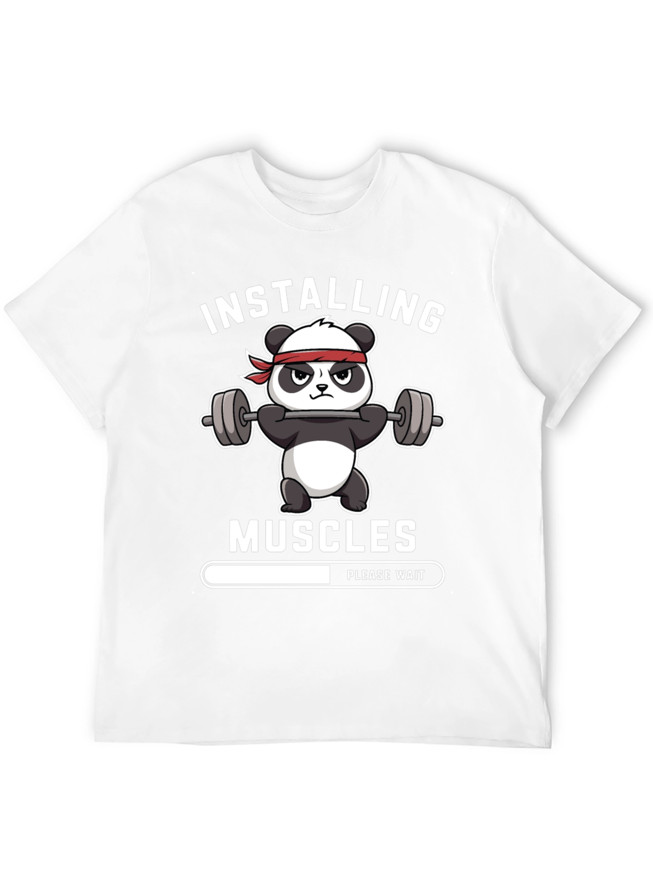 Installing Muscles Funny Gym Panda T-Shirt