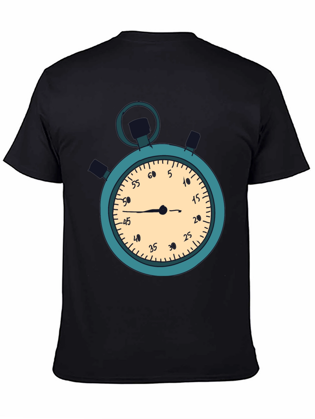 Stopwatch Graphic T-Shirt - Black Casual