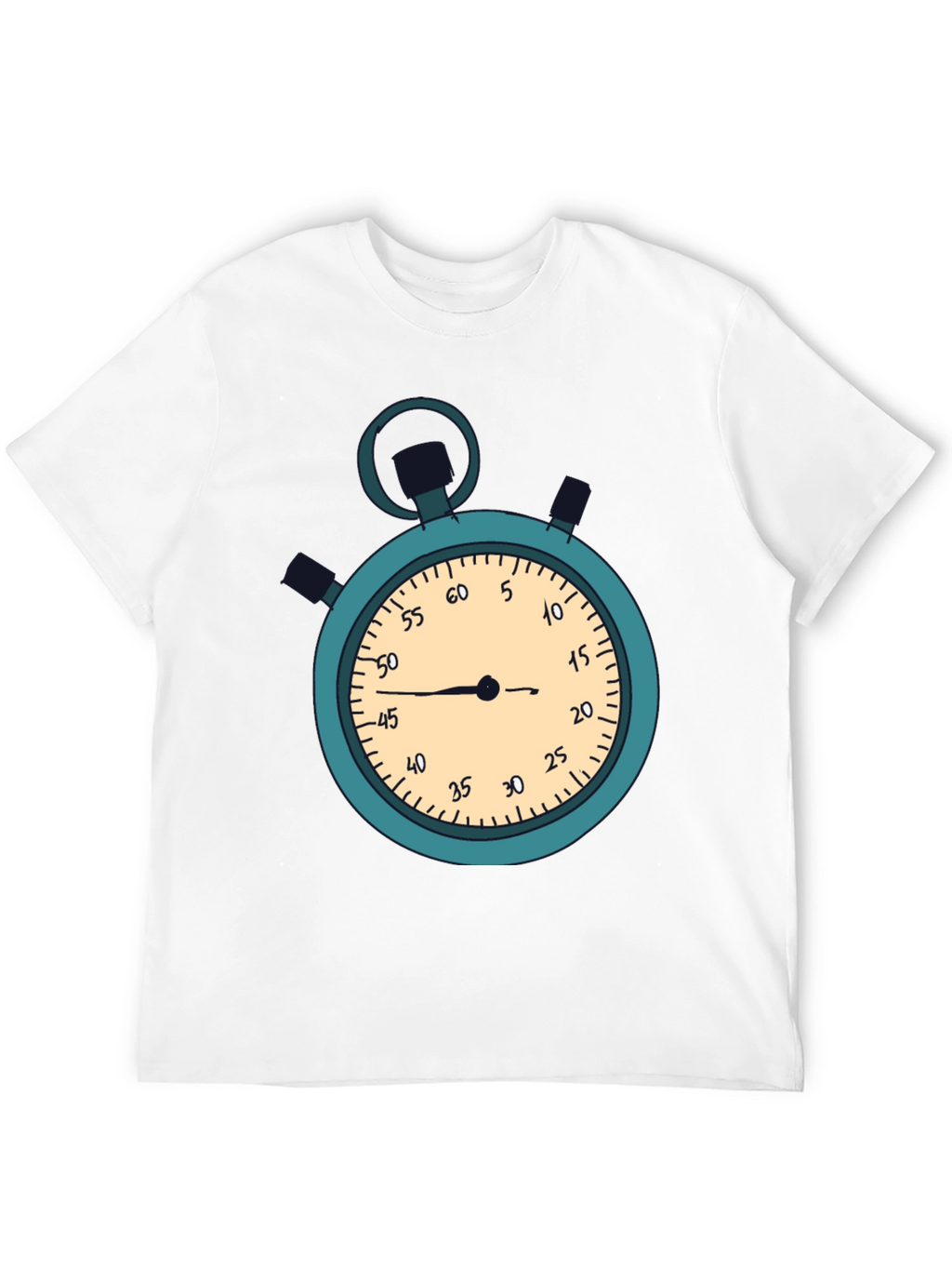 Stopwatch Graphic T-Shirt - Black Casual
