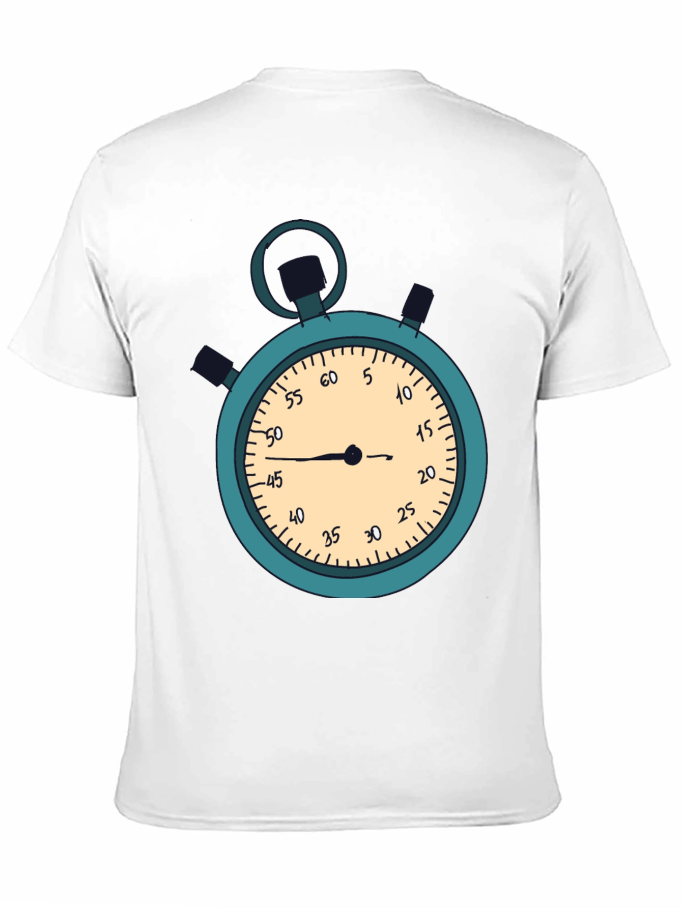 Stopwatch Graphic T-Shirt - Black Casual