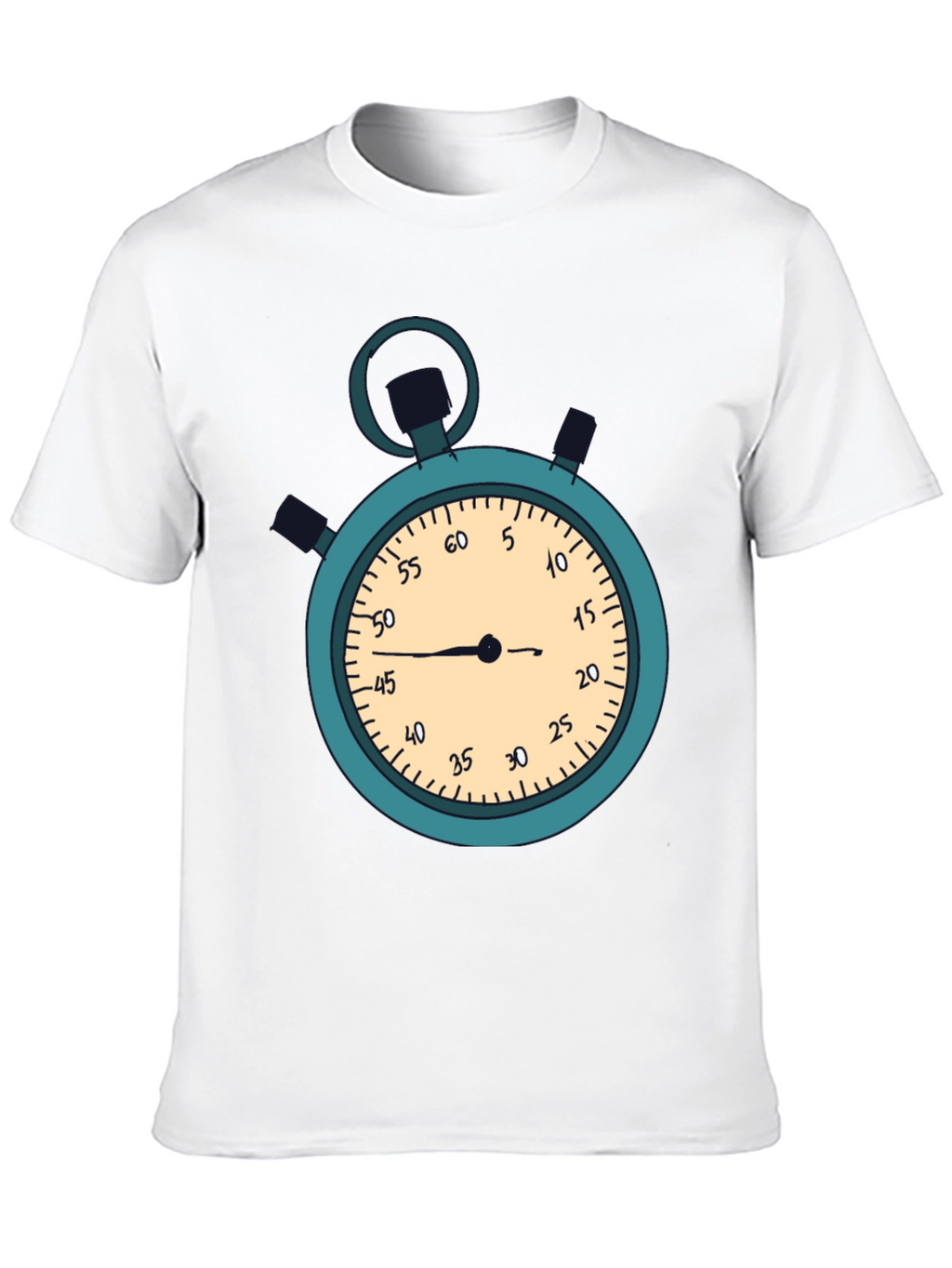 Stopwatch Graphic T-Shirt - Black Casual