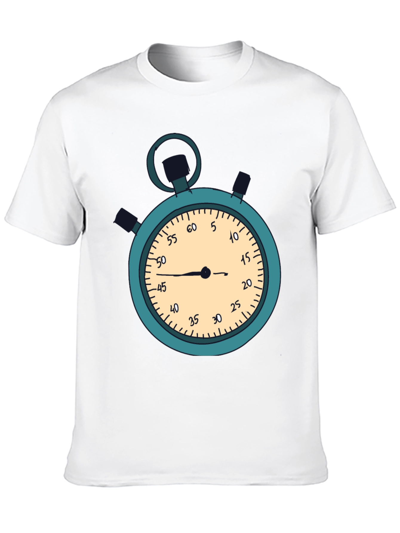 Stopwatch Graphic T-Shirt - Black Casual