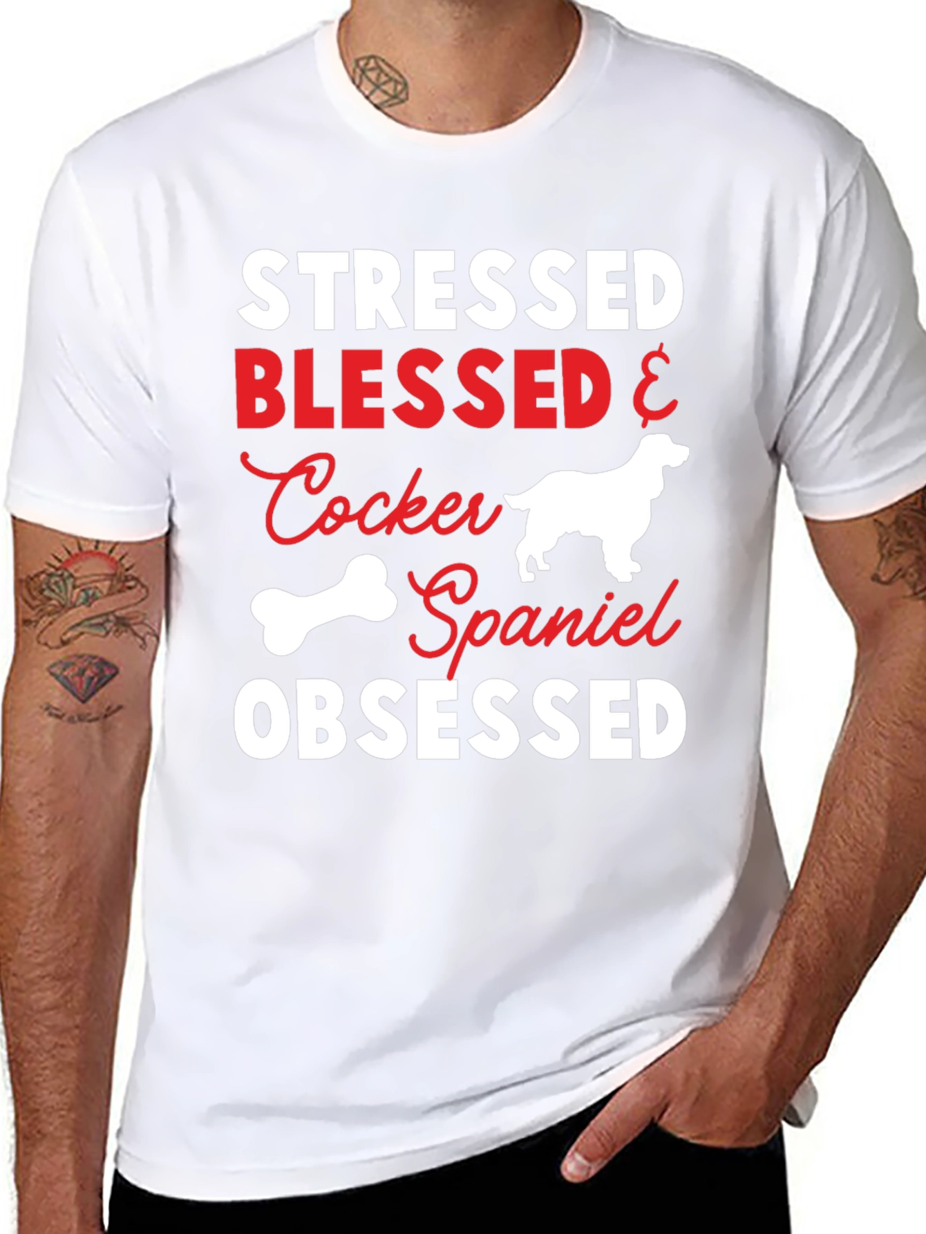 Stressed Blessed Cocker Spaniel Obsessed T-Shirt