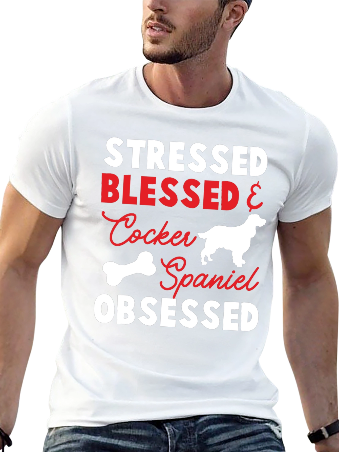 Stressed Blessed Cocker Spaniel Obsessed T-Shirt