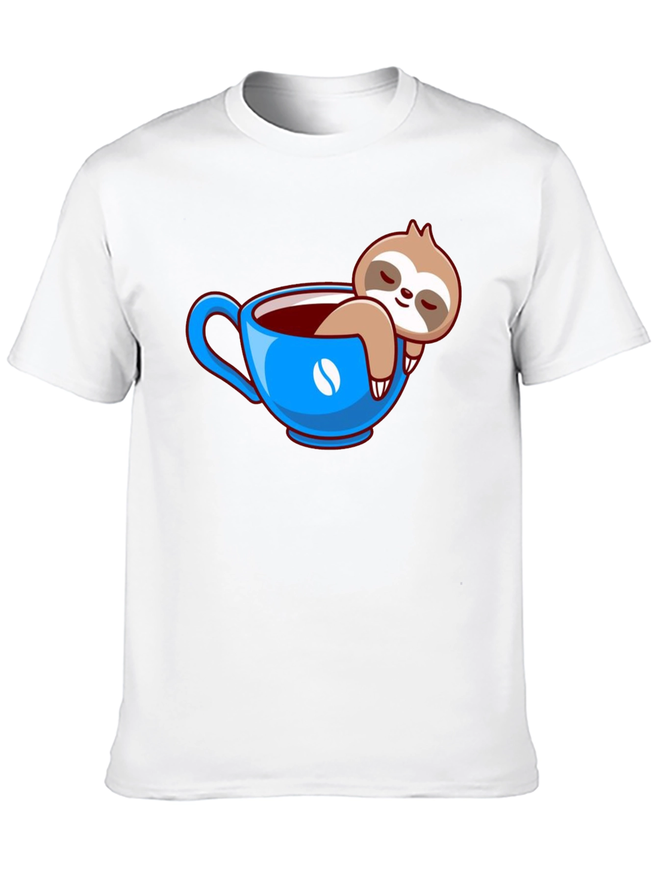 Sloth in Coffee Cup Graphic Tee - Relaxed Fit