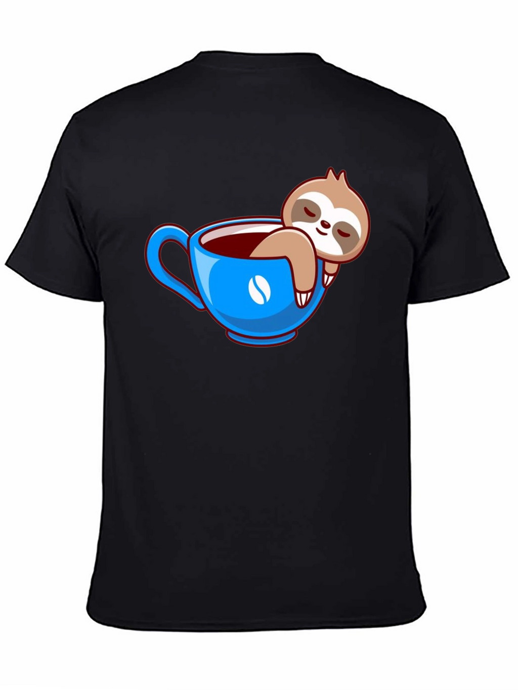 Sloth in Coffee Cup Graphic Tee - Relaxed Fit