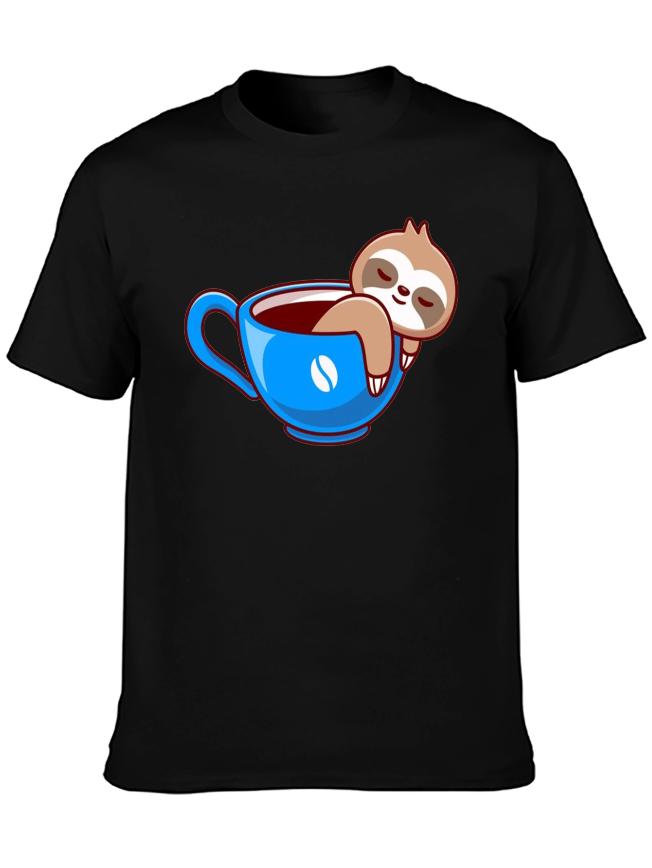 Sloth in Coffee Cup Graphic Tee - Relaxed Fit