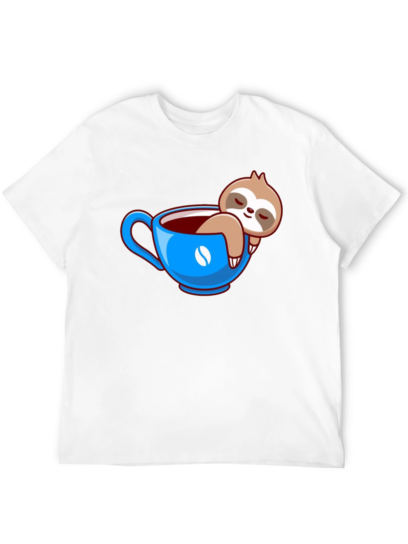 Sloth in Coffee Cup Graphic Tee - Relaxed Fit
