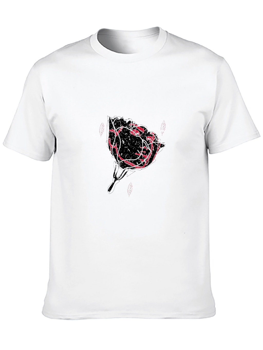 Modern Rose Graphic Black T-Shirt