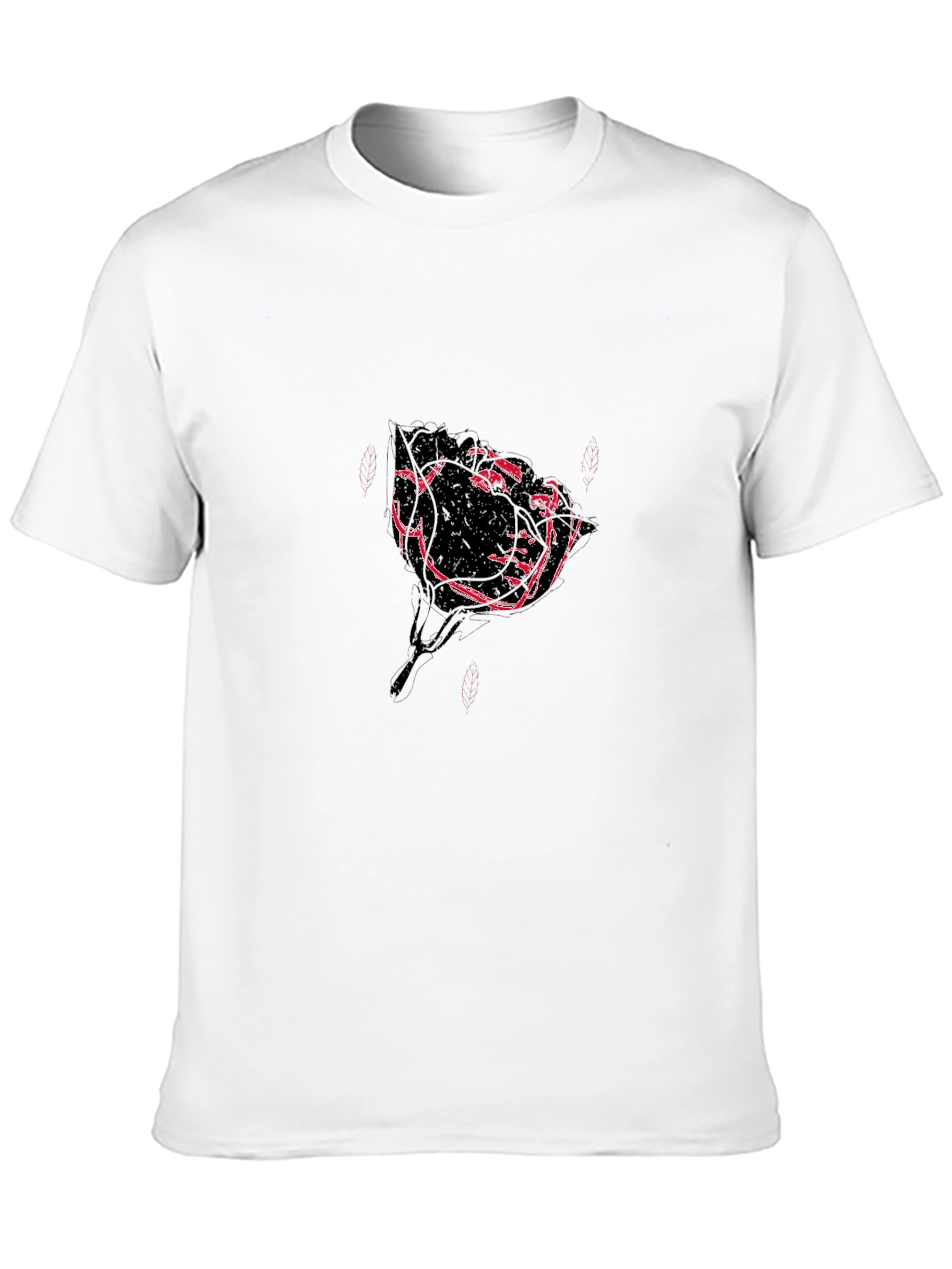 Modern Rose Graphic Black T-Shirt