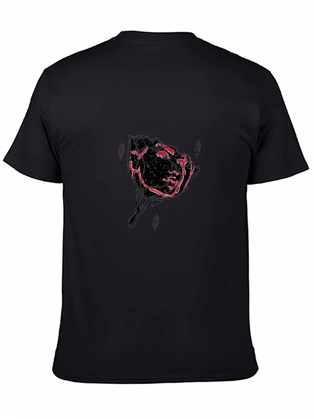 Modern Rose Graphic Black T-Shirt