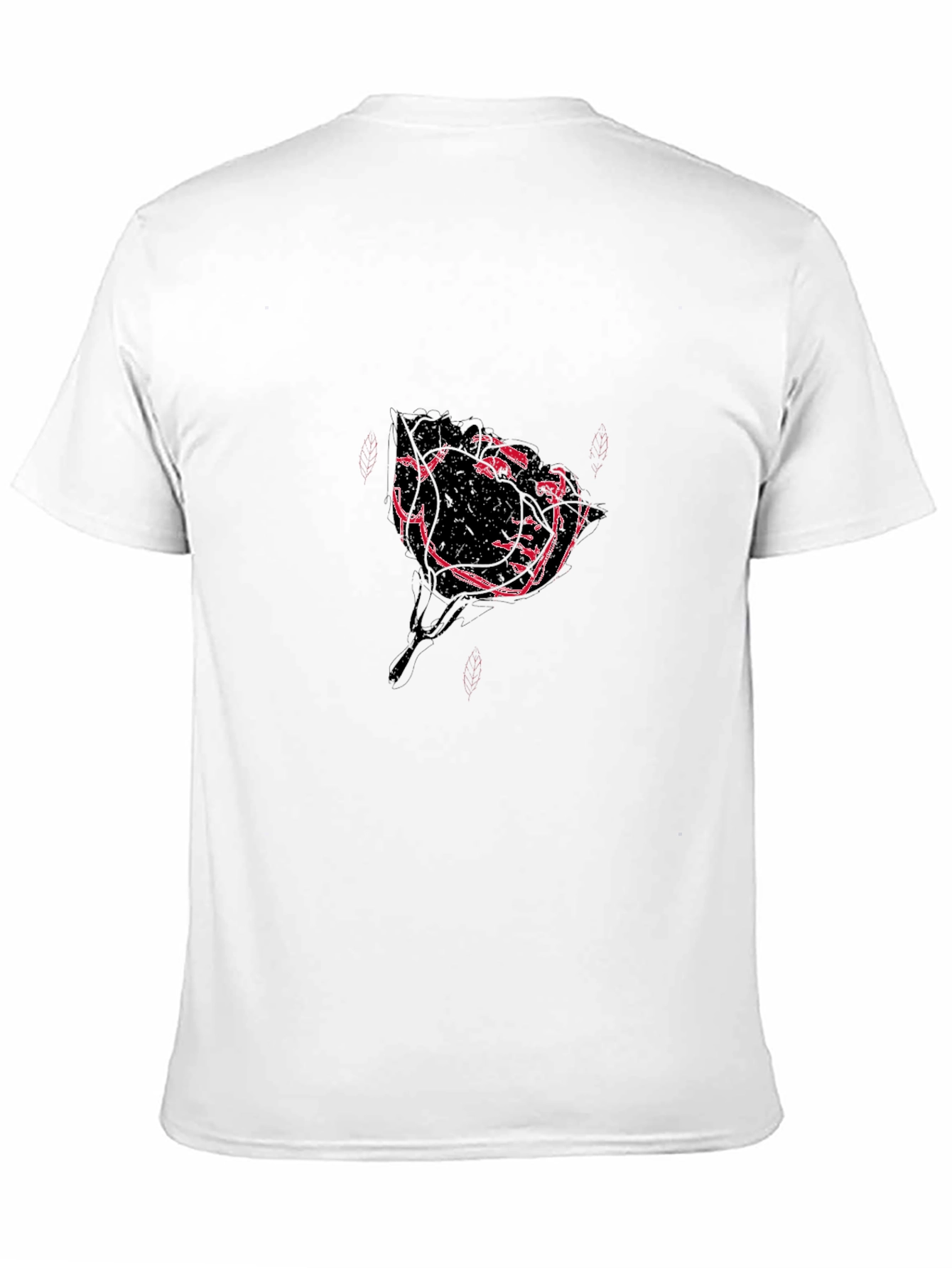 Modern Rose Graphic Black T-Shirt