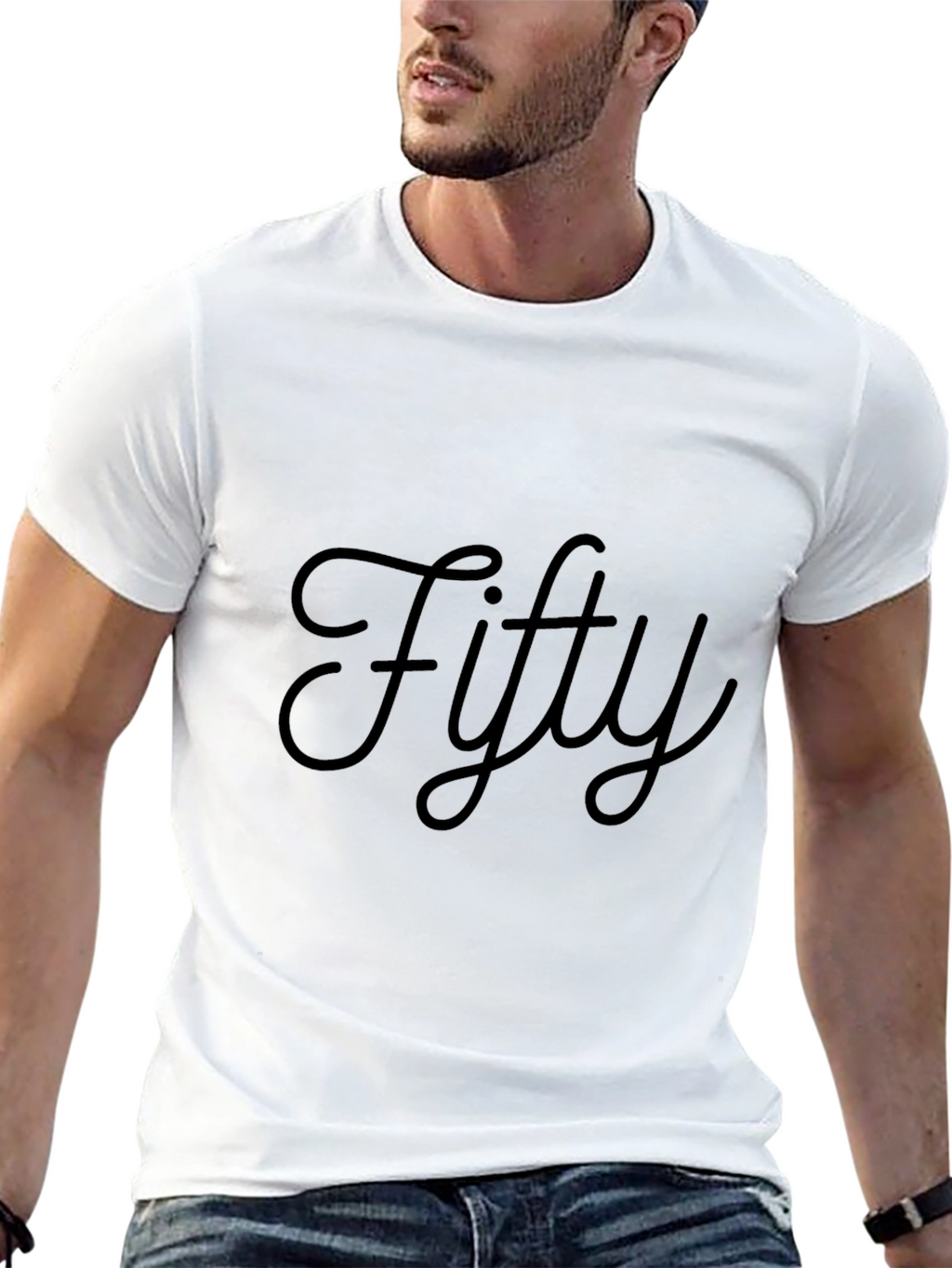 Fifty Black T-Shirt - Stylish Birthday Gift Idea
