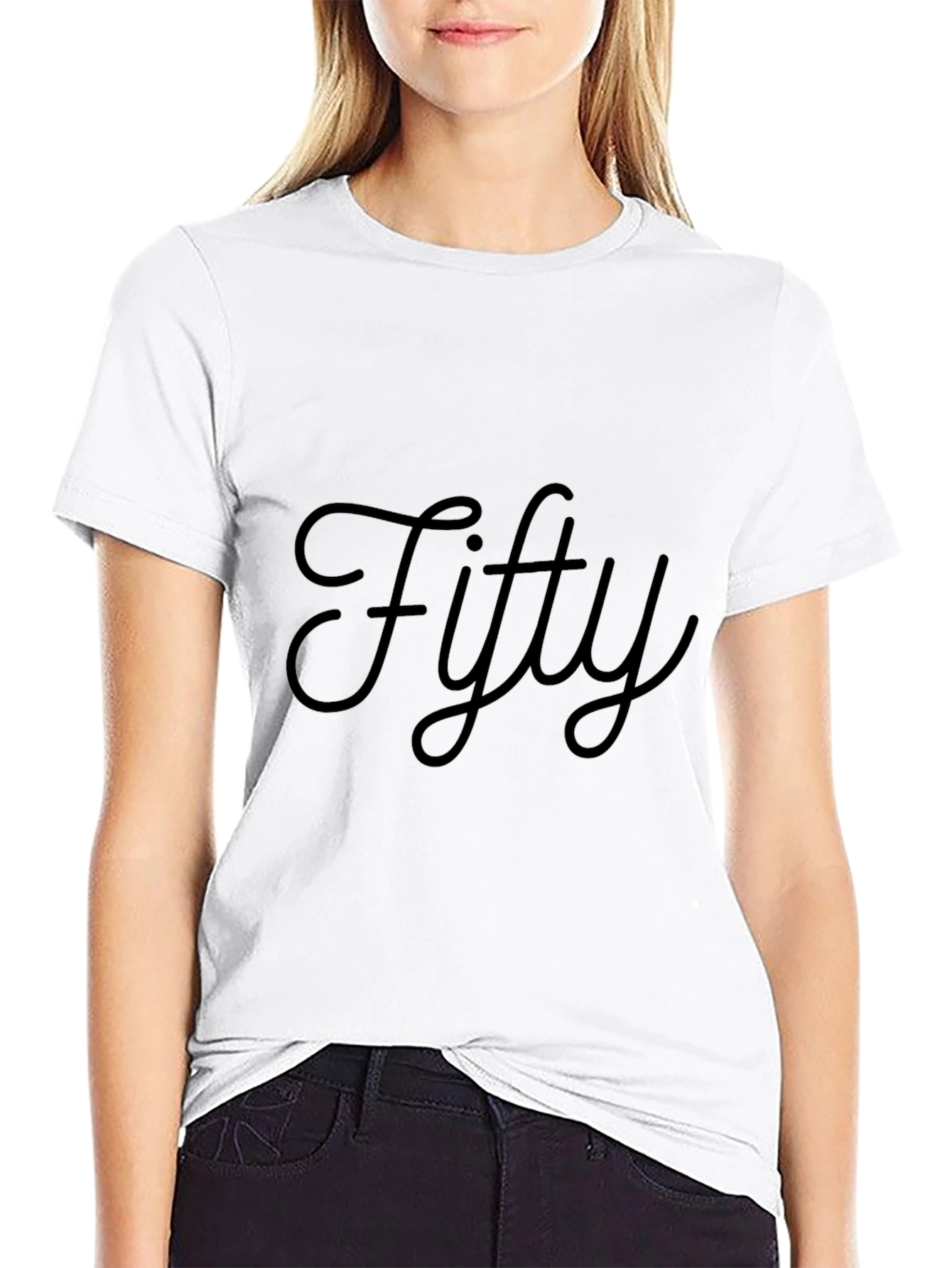 Fifty Black T-Shirt - Stylish Birthday Gift Idea