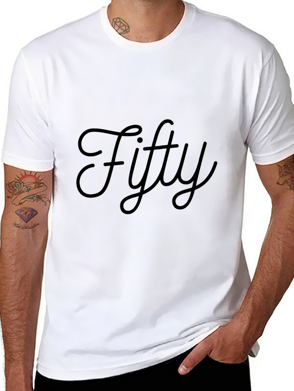 Fifty Black T-Shirt - Stylish Birthday Gift Idea