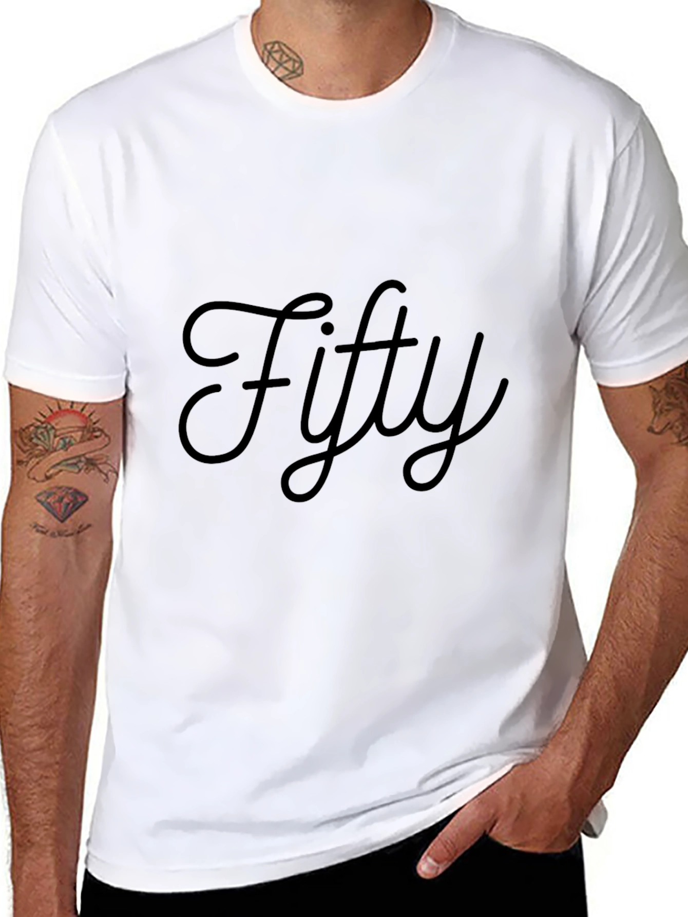 Fifty Black T-Shirt - Stylish Birthday Gift Idea