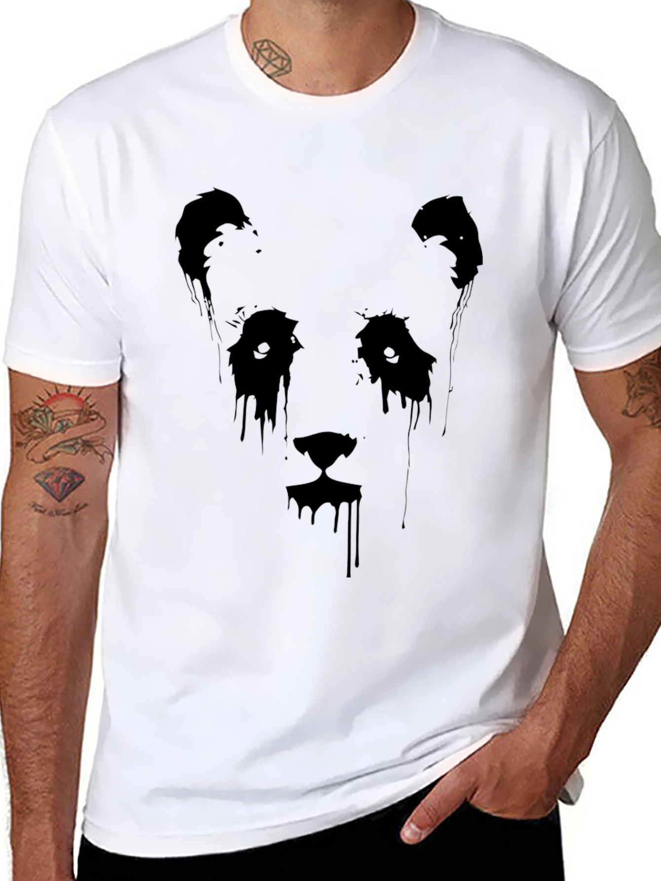 Black Panda Graphic Tee - Mens Short Sleeve