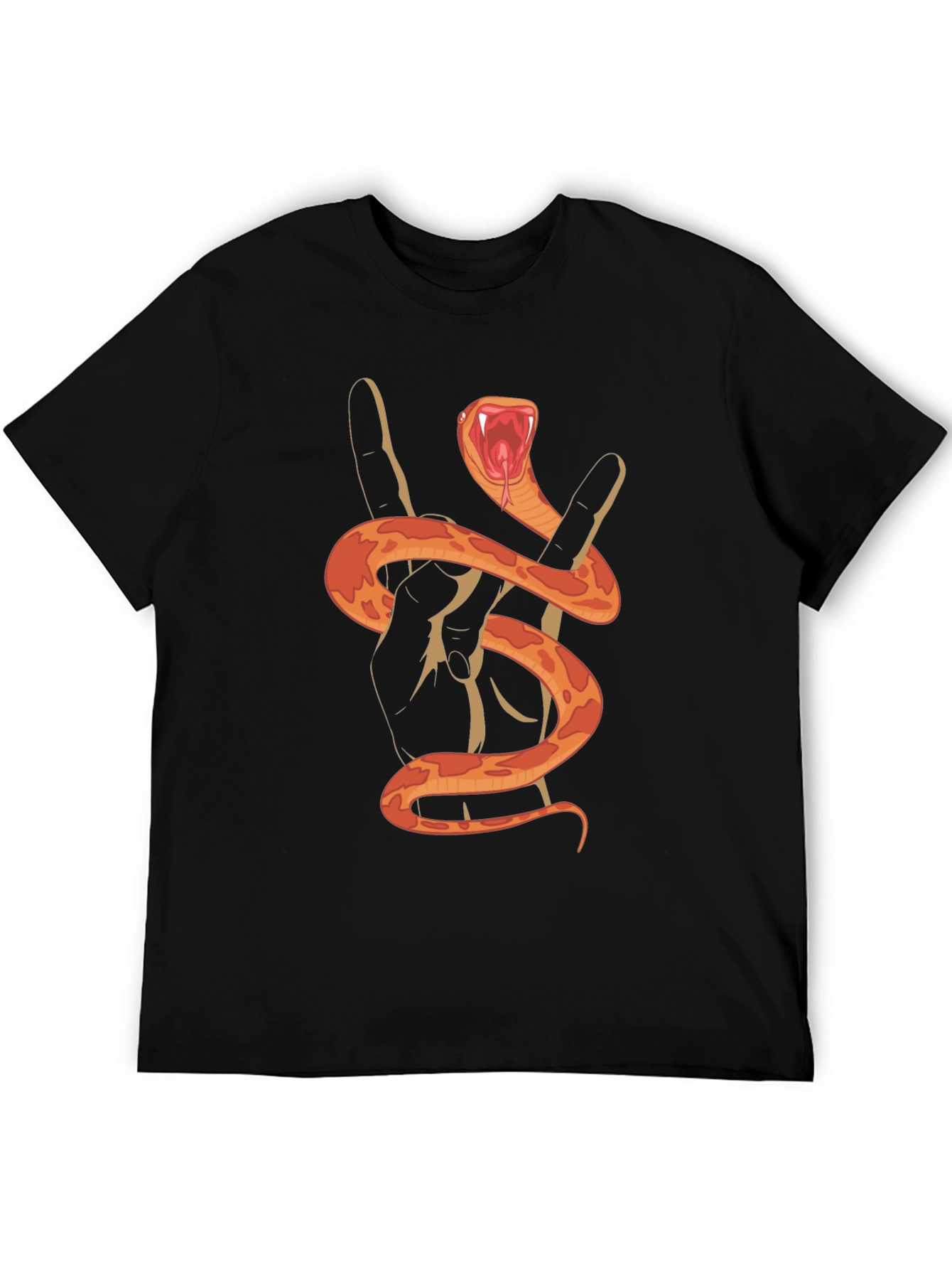 Rock On Snake Graphic Tee - Black