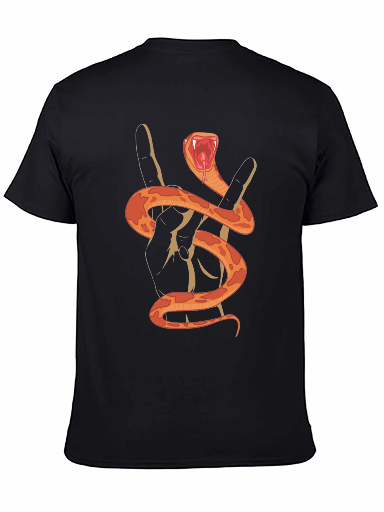 Rock On Snake Graphic Tee - Black