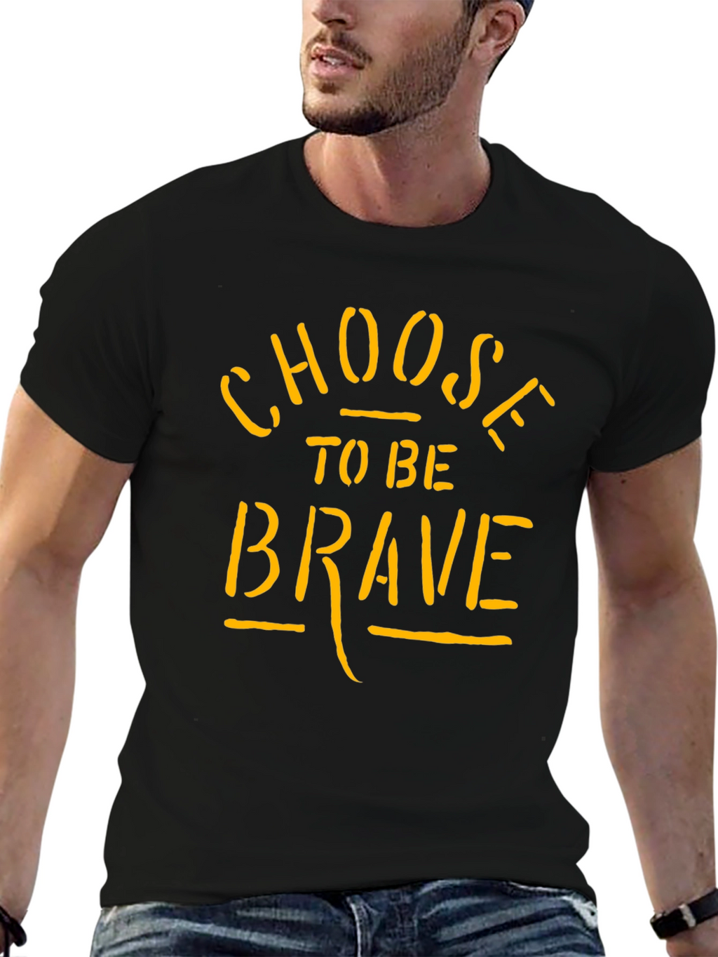 Choose To Be Brave Black Graphic T-Shirt