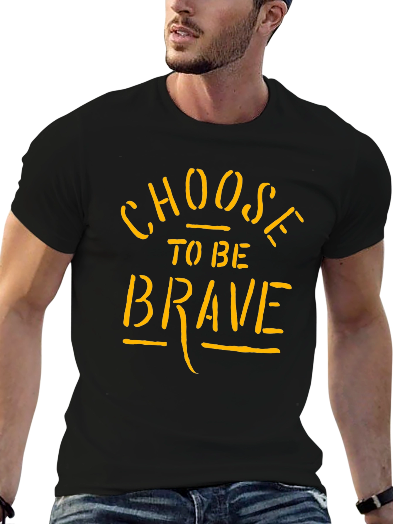 Choose To Be Brave Black Graphic T-Shirt