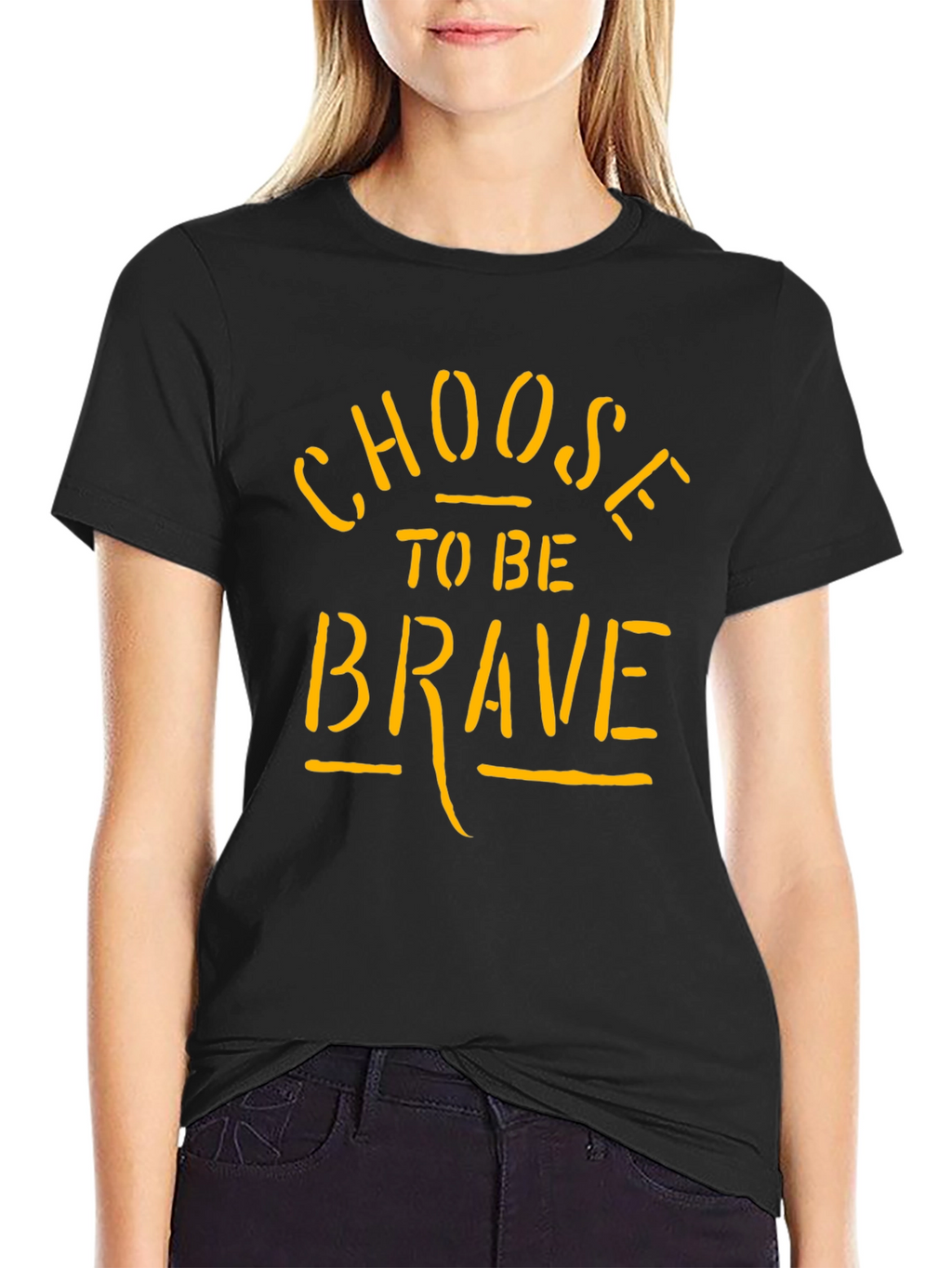 Choose To Be Brave Black Graphic T-Shirt