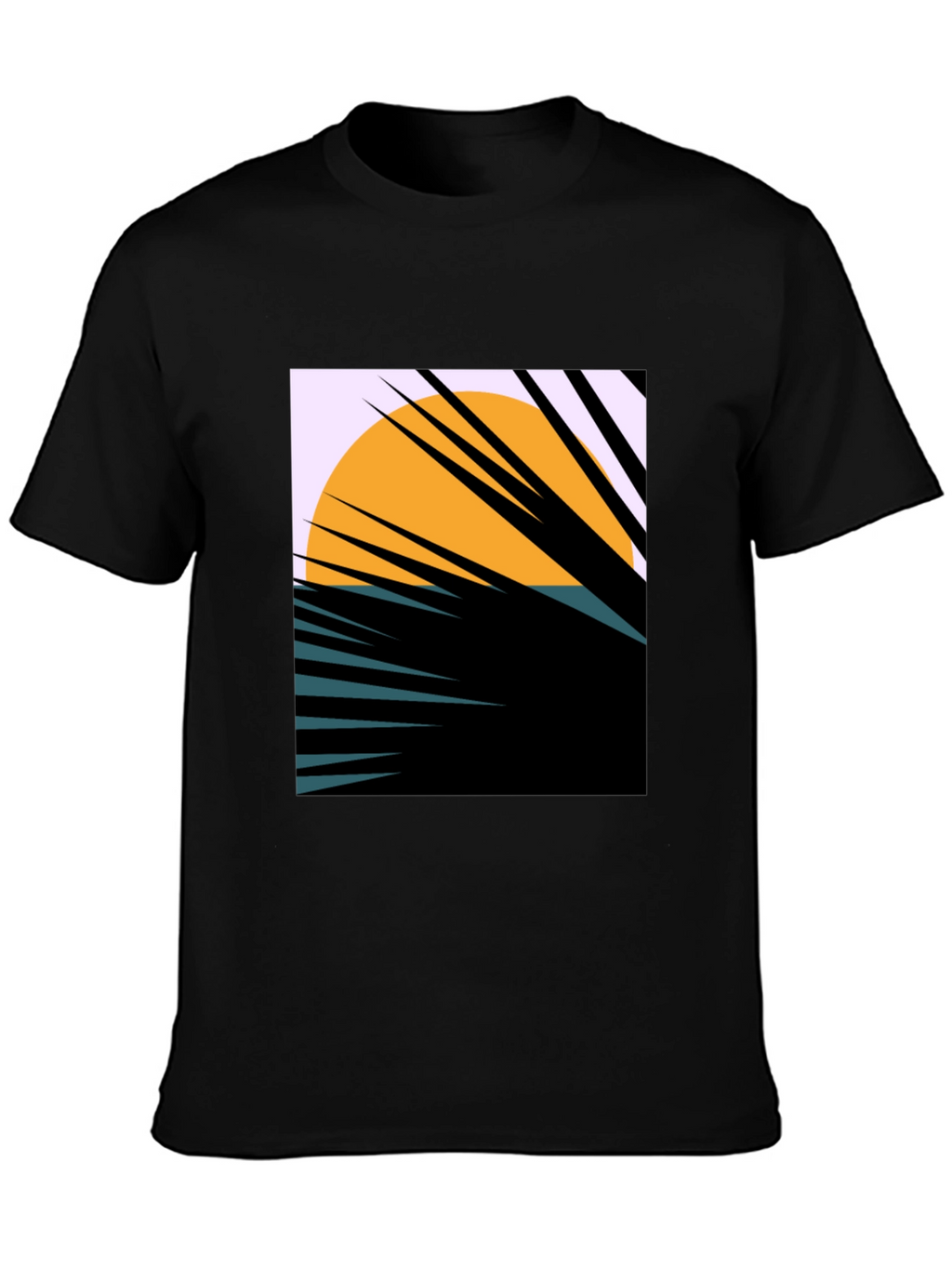 Sunset Palm Graphic Tee - Unique Abstract Design
