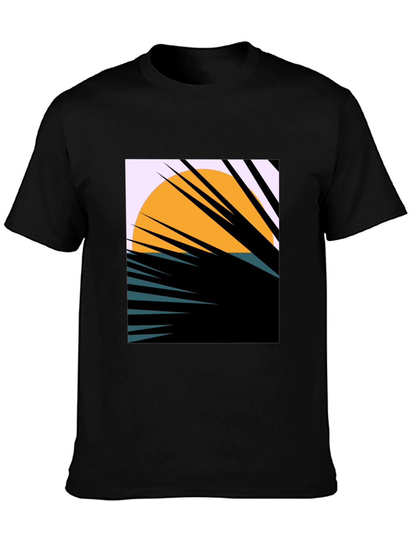 Sunset Palm Graphic Tee - Unique Abstract Design
