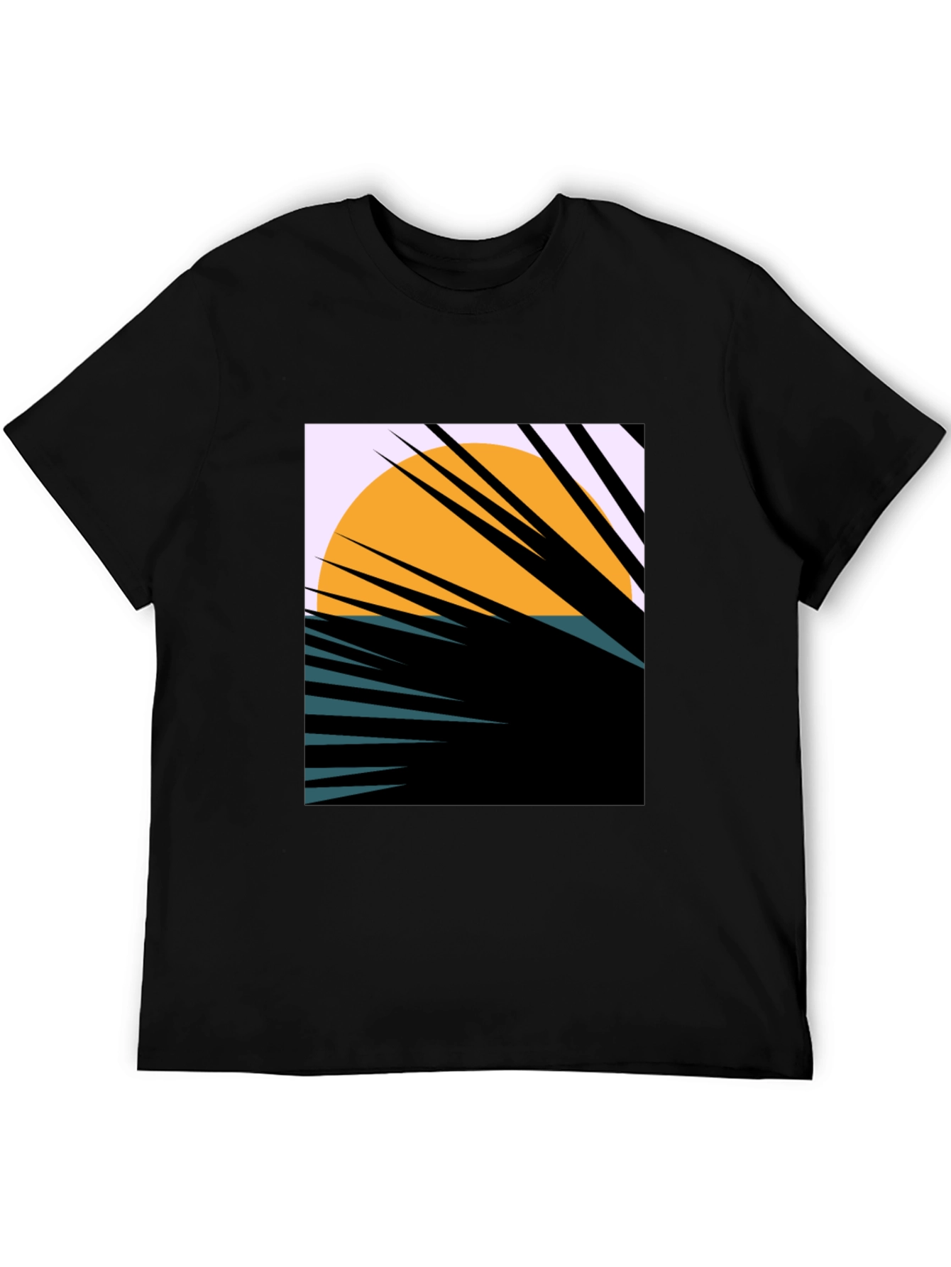 Sunset Palm Graphic Tee - Unique Abstract Design