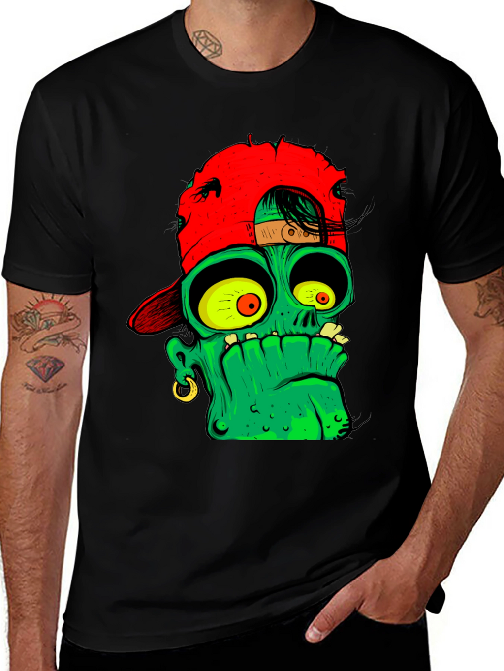 Zombie Cartoon Graphic T-Shirt