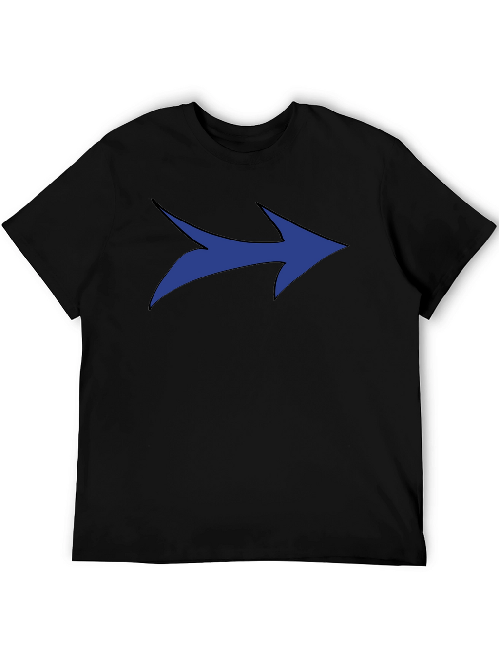 Blue Arrow Graphic Black T-Shirt - Modern Style