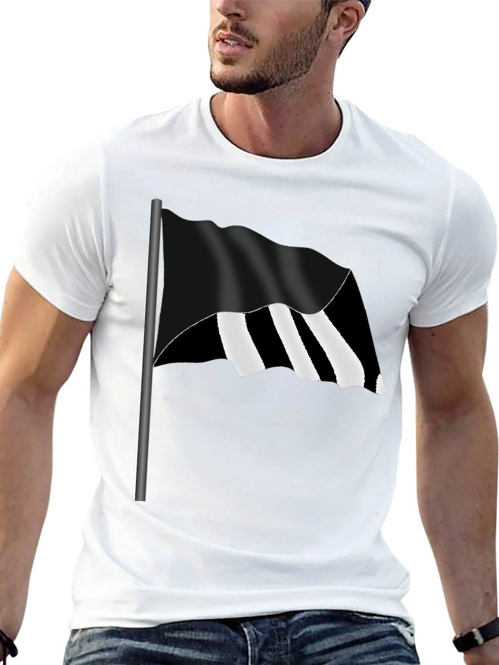 Striped Flag Graphic Tee - Bold Style