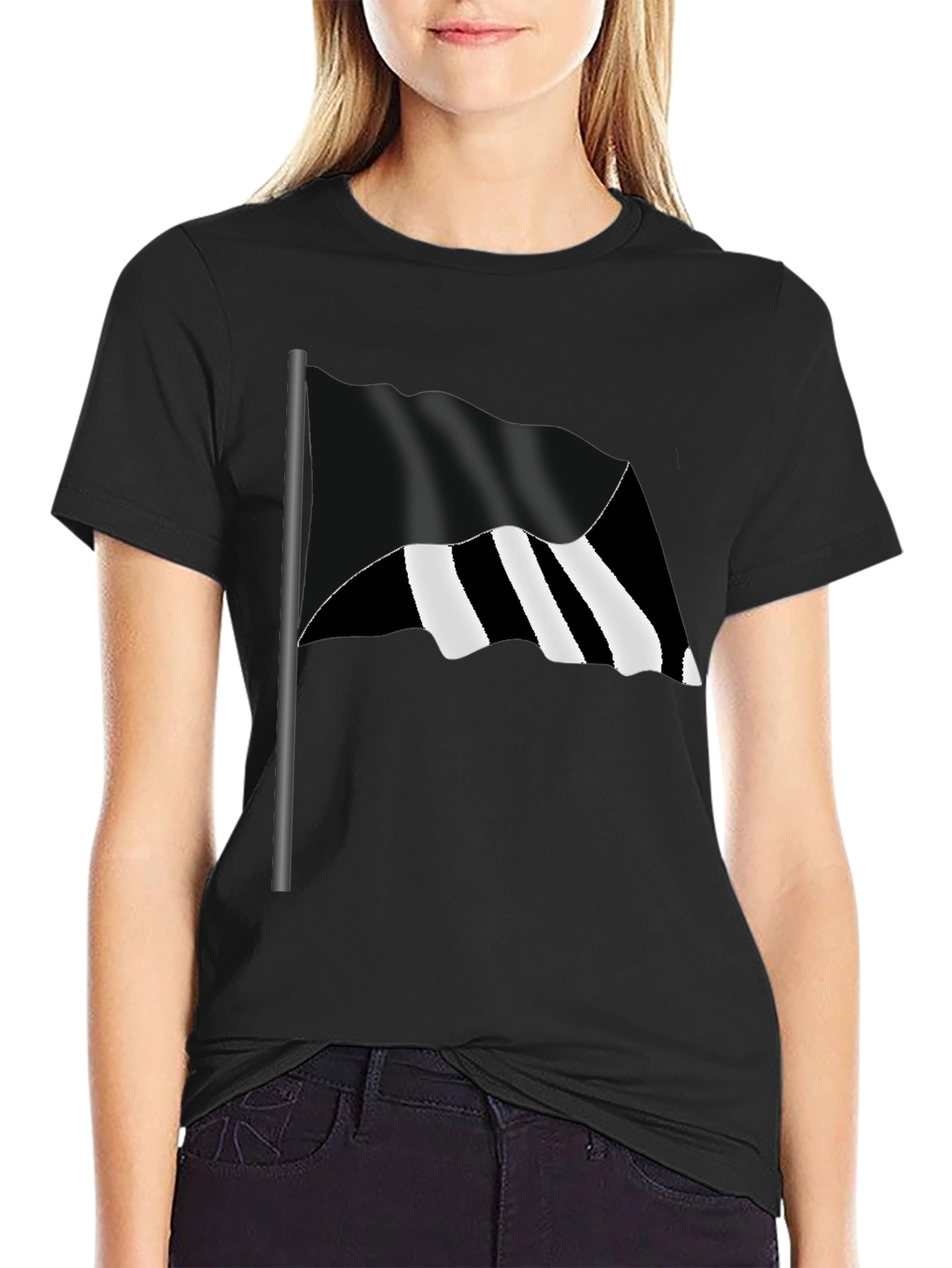 Striped Flag Graphic Tee - Bold Style